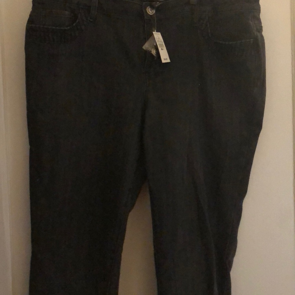 Dark grey Ashley Stewart jeans.
